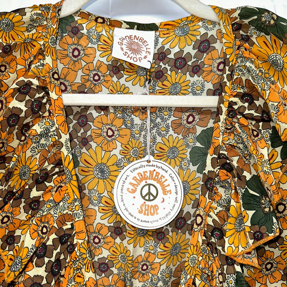 Floral Maxi Dress in Yellow and Green - Picture 5 of 9